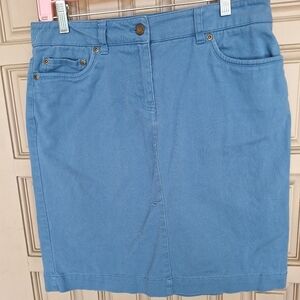 Denim Jones New york  Skirt LDyed t Blue 5Pocket Style Sz8 Straight Knee Length